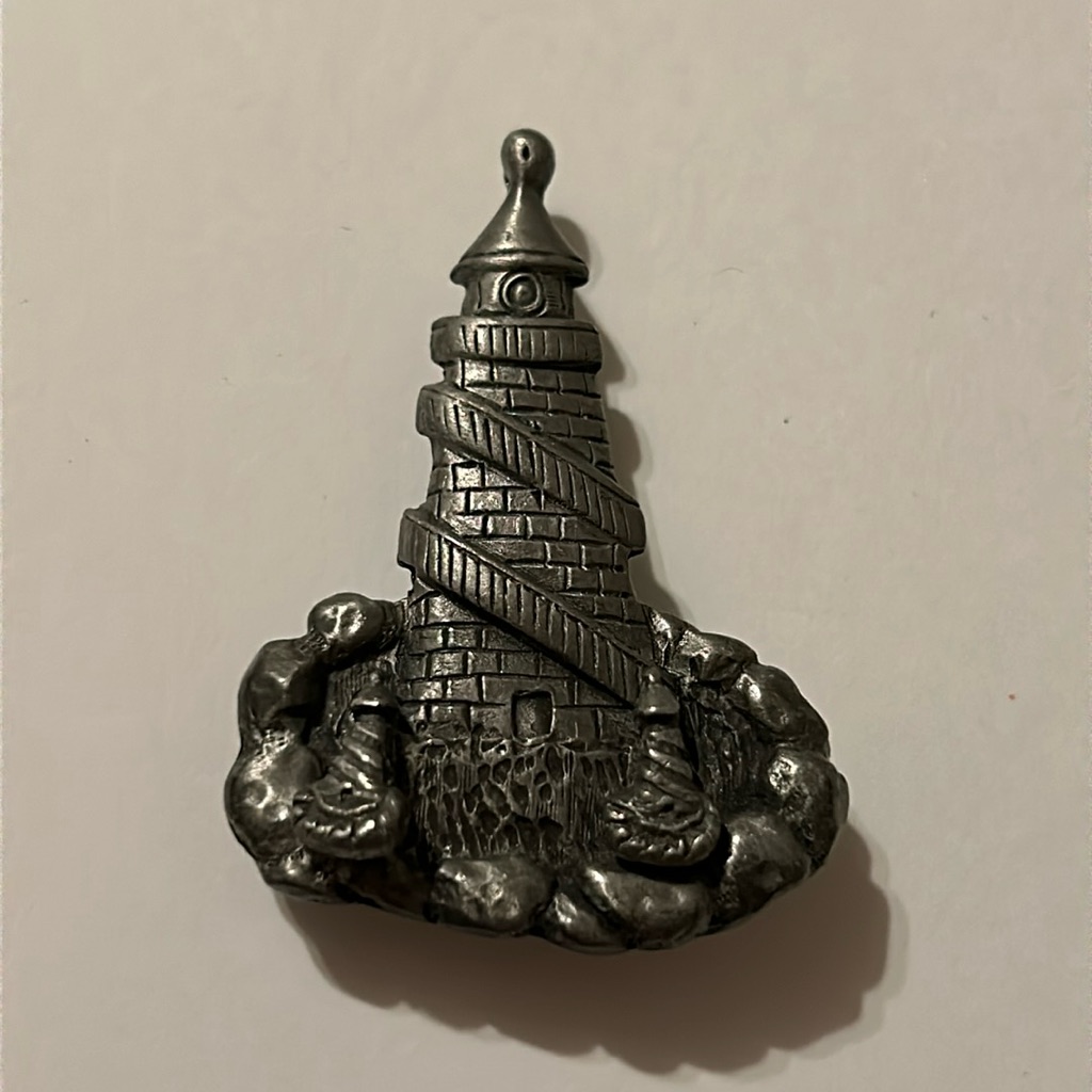Torino Pewter Lighthouse Brooch And Earrings